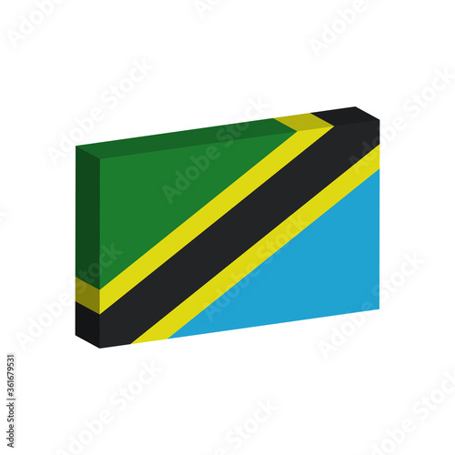 3D flag of Tanzania