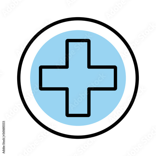 medical cross symbol line style