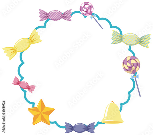 Wavy round with toffy or sweet in pastel color isolated