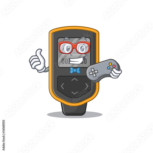 Cartoon Mascot design of dive computer gamer using controller