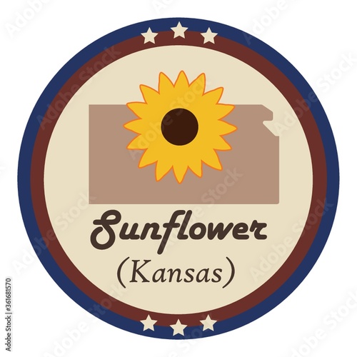 Kansas state with sunflower