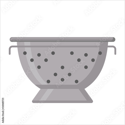 Colander Icon, Kitchen Cullender Utensil Icon