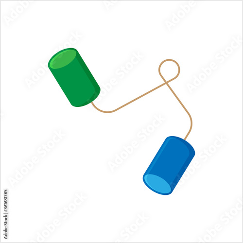 Tin Can Phone Icon, Non Electrical Speech Transmitting Device