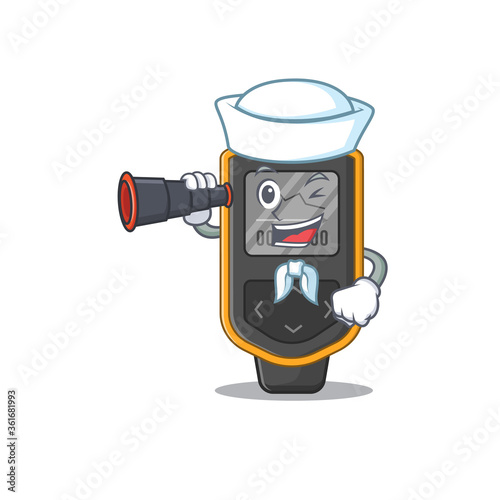 A cartoon image design of dive computer Sailor with binocular