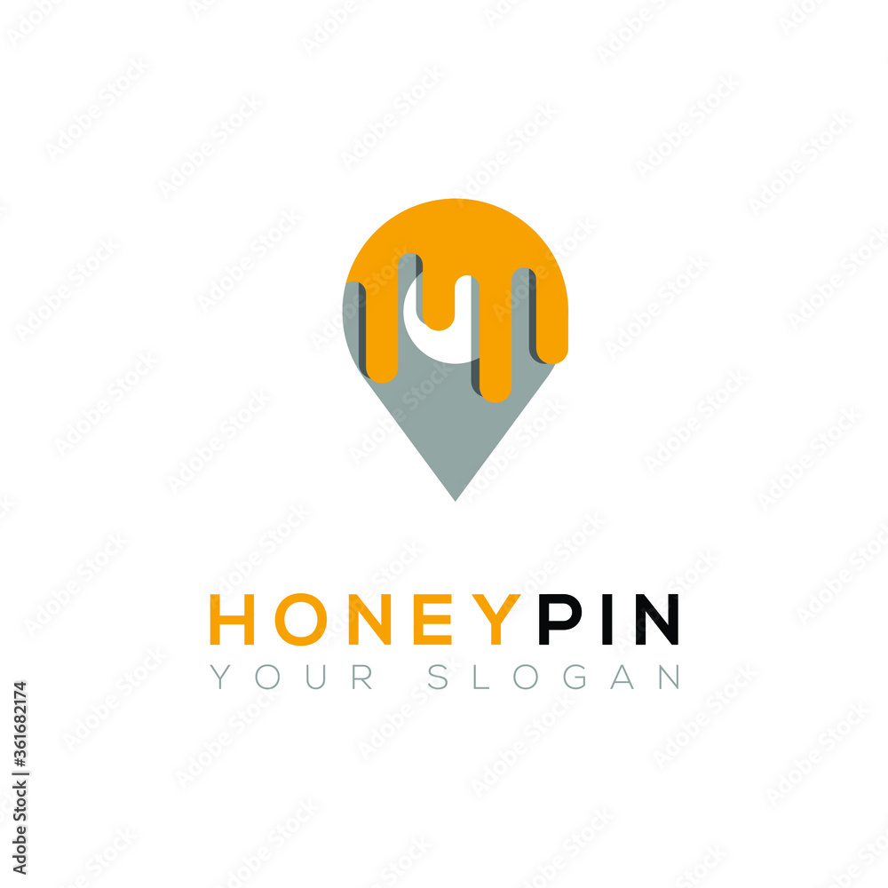 Honey Pin Location Logo Honey Pin Location Logo
