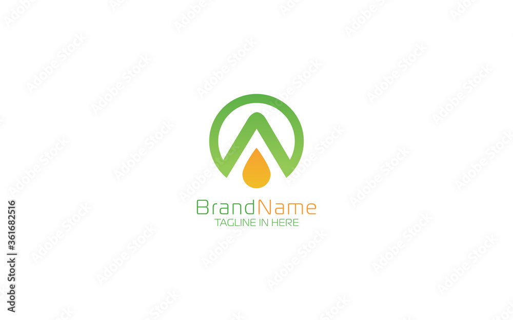Letter A logo design template with drop water symbol in modern minimalist style Letter A logo design template with drop water symbol in modern minimalist style