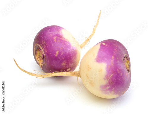 fresh turnips on a white background