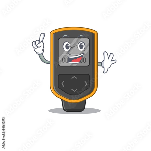Dive computer caricature design style with one finger pose