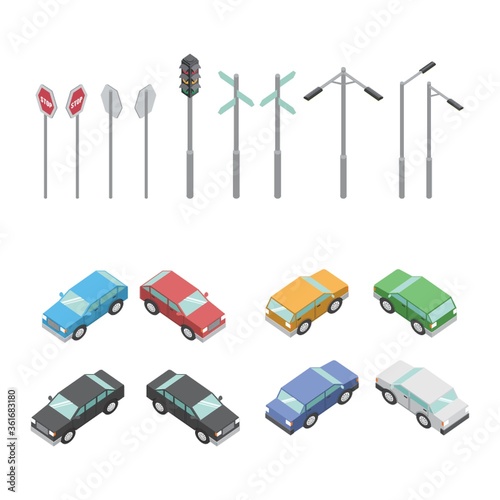 Isometric cars and poles