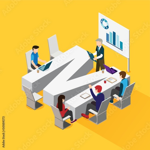 Isometric alphabet m
