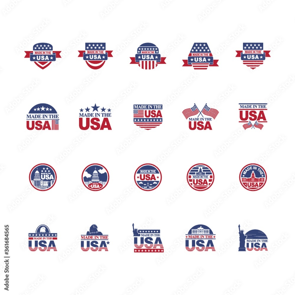 Collection of made in usa labels Collection of made in usa labels