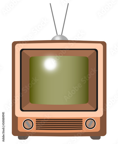 リアルでレトロな可愛いテレビのイラスト