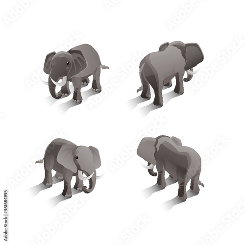 Canvas Print Isometric elephants