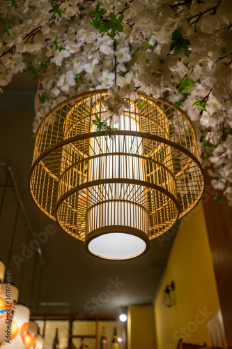 Japanese lantern decoration in a Japanese sushi restaurant in Ho Chi Minh city, Vietnam