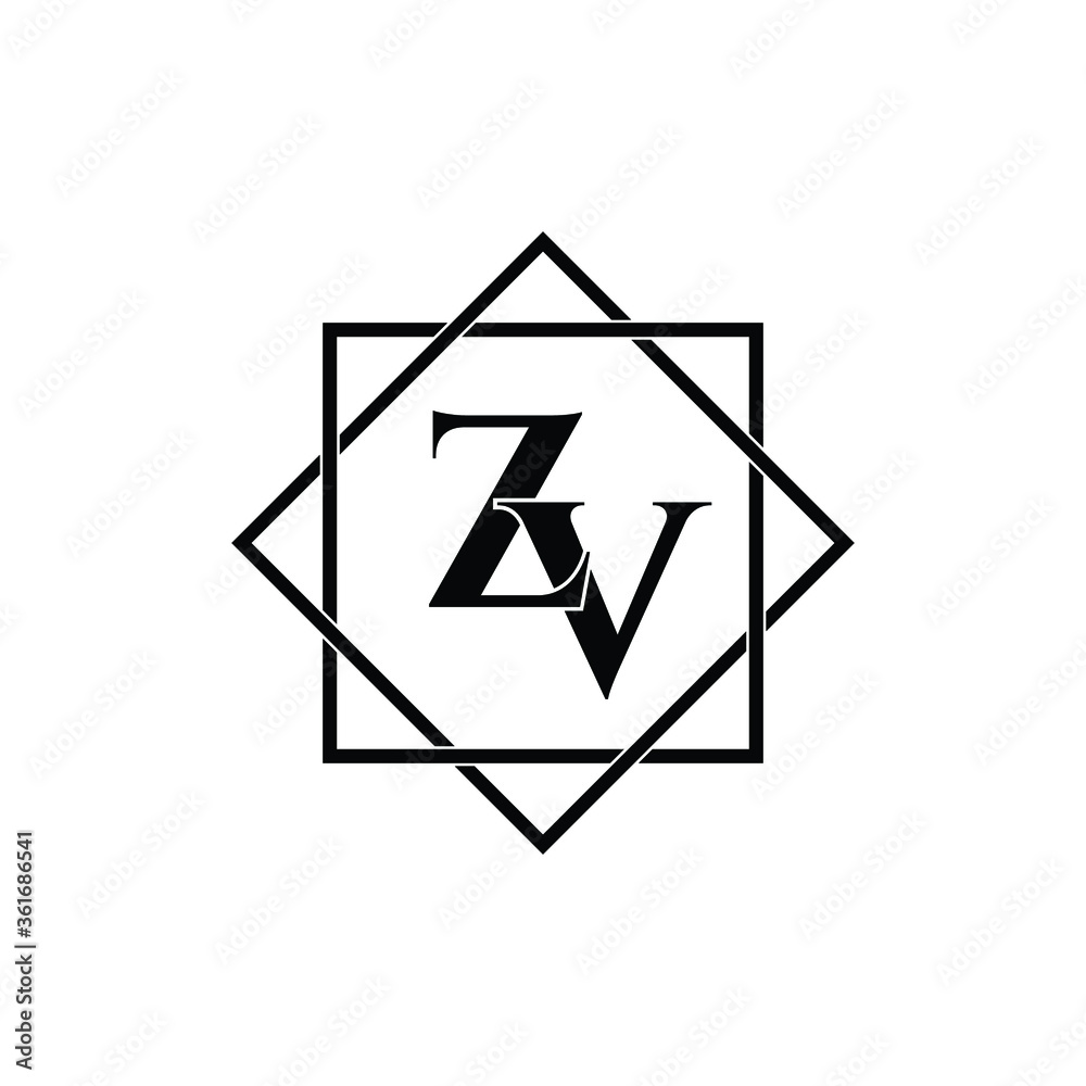 Letter ZV luxury logo design vector. monogram logo vector illustration. Letter ZV luxury logo design vector. monogram logo vector illustration.