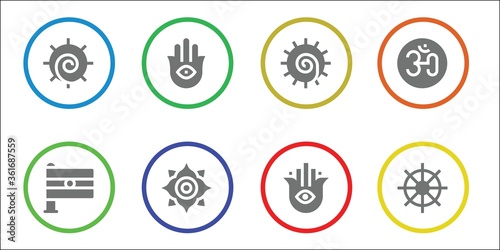 Modern Simple Set of lotus Vector filled Icons