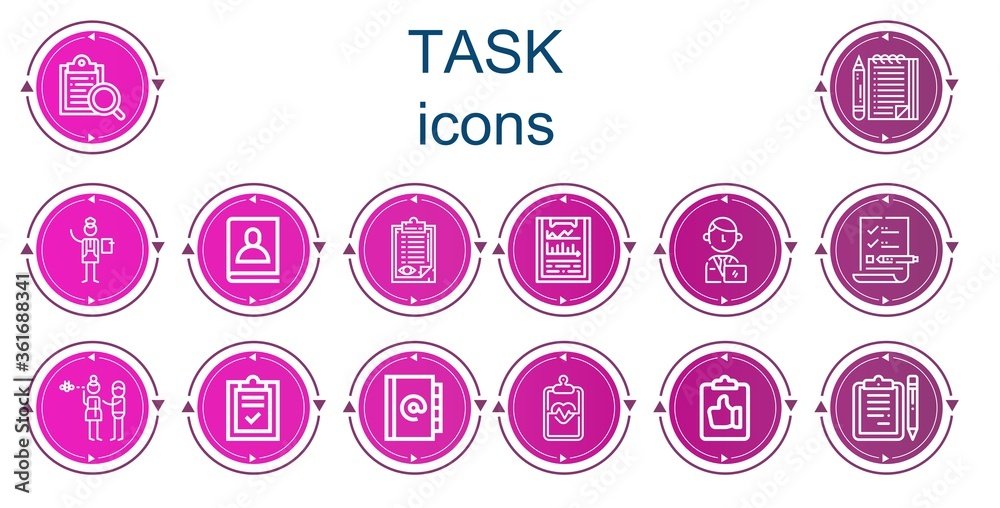 Editable 14 task icons for web and mobile Editable 14 task icons for web and mobile
