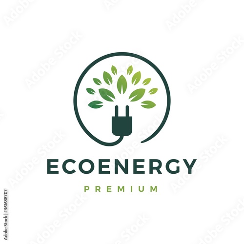 eco energy logo vector icon illustration