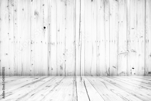 Fototapeta Naklejka Na Ścianę i Meble -  Empty room, white wooden texture.
