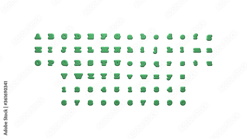 written on a white background by individual letters with a shaped font 3D illustrated on the wall with bottom shadows