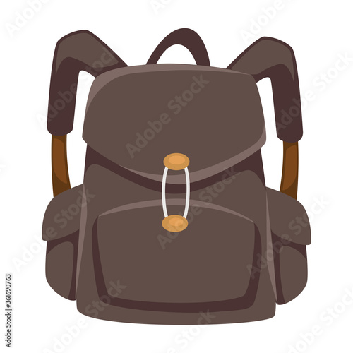 Solid rucksack with clasps and straps, unisex urban bag