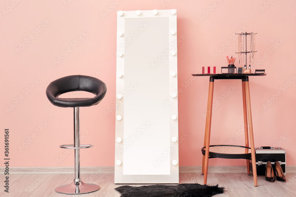 Stylish interior of modern makeup room Stylish interior of modern makeup room