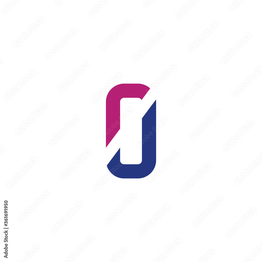 initial letter O and J, OJ, JO logo, monogram line art style design template initial letter O and J, OJ, JO logo, monogram line art style design template