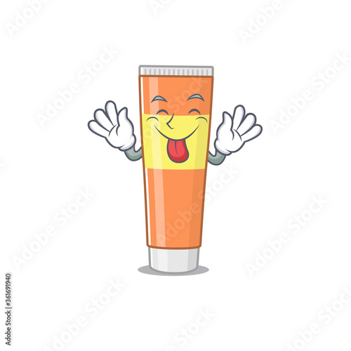 amusing toothpaste cartoon picture style with tongue out face