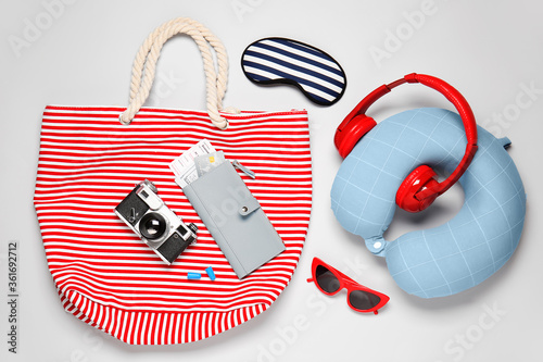 Travel accessories on light...