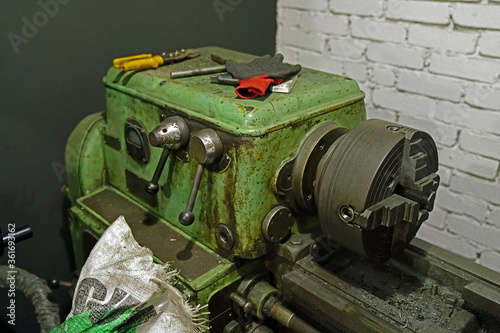 Fotografía vintage metal lathe