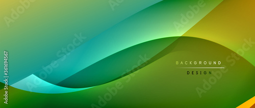 Fluid gradient waves with shadow lines and glowing light effect, modern flowing motion abstract background for cover, placards, poster, banner or flyer
