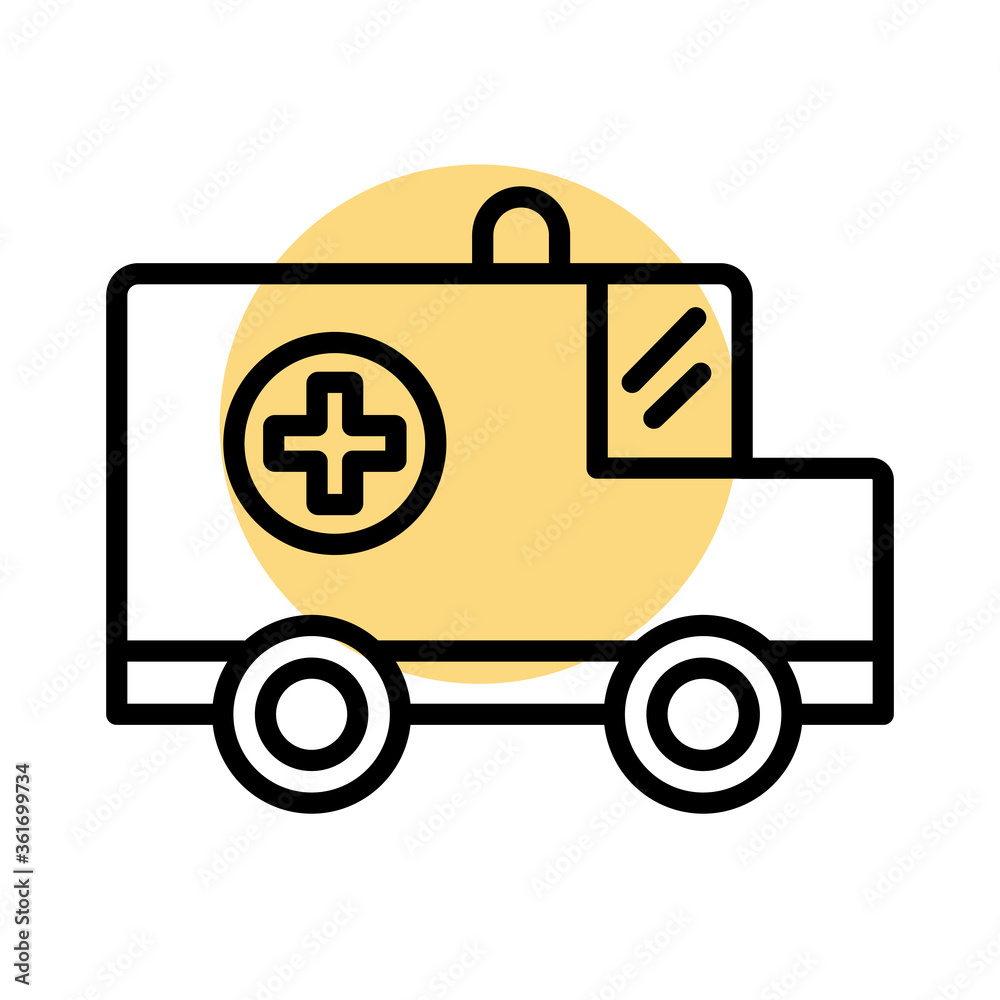ambulance car vehicle line style icon ambulance car vehicle line style icon