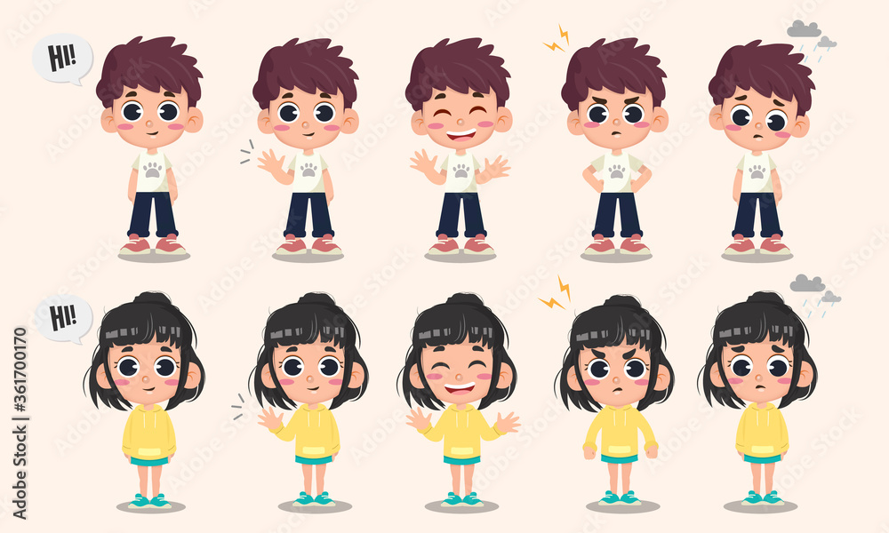 Cute Kids Cartoon Character Design Cute Kids Cartoon Character Design