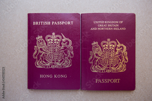 Hong Kong British National (Overseas) BNO passport and British Dependent Territories Citizens - Hong Kong Passport photo