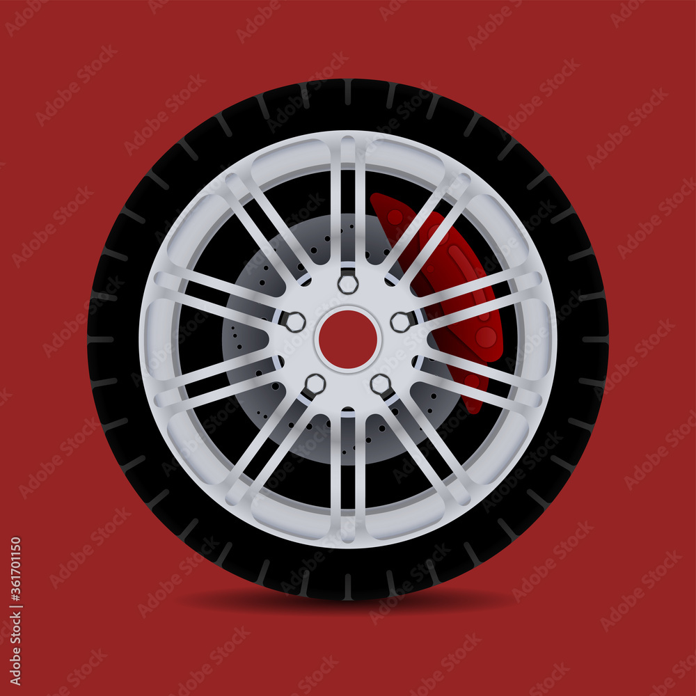 Obraz premium Sports car rim. car tyre collection isolated graphic design for modern transportation car.