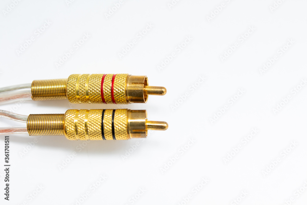 golden sound sound cable on white background golden sound sound cable on white background