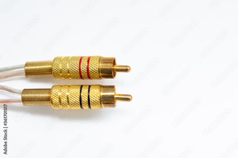 golden sound sound cable on white background golden sound sound cable on white background