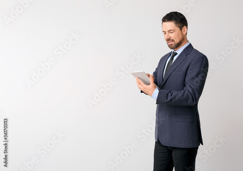 Portrait of businessman on ...