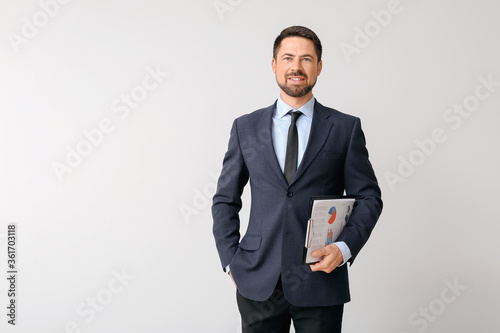 Portrait of businessman on ...