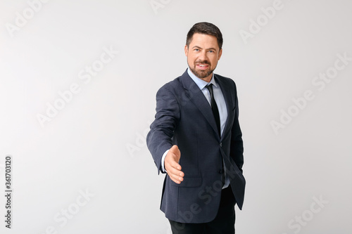 Portrait of businessman on ...