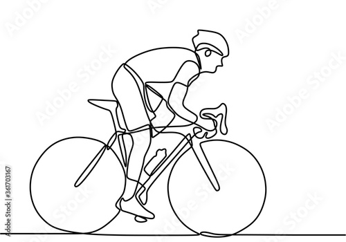 One line drawing of a bicyc...