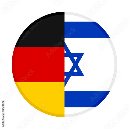 round icon of germany and israel flags. vector illustration isolated on white background