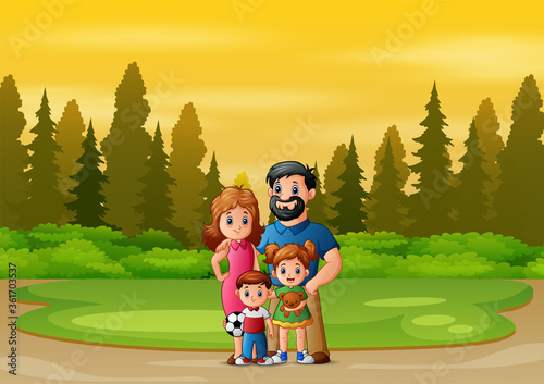 Family member playing in the park