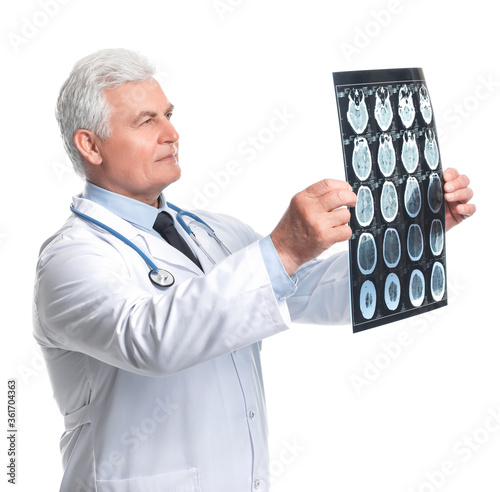 Senior neurologist with MRI...