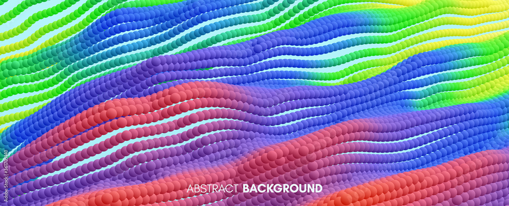 Particles stream. Abstract background with trendy gradients. 3d vector illustration for advertising, marketing or presentation.