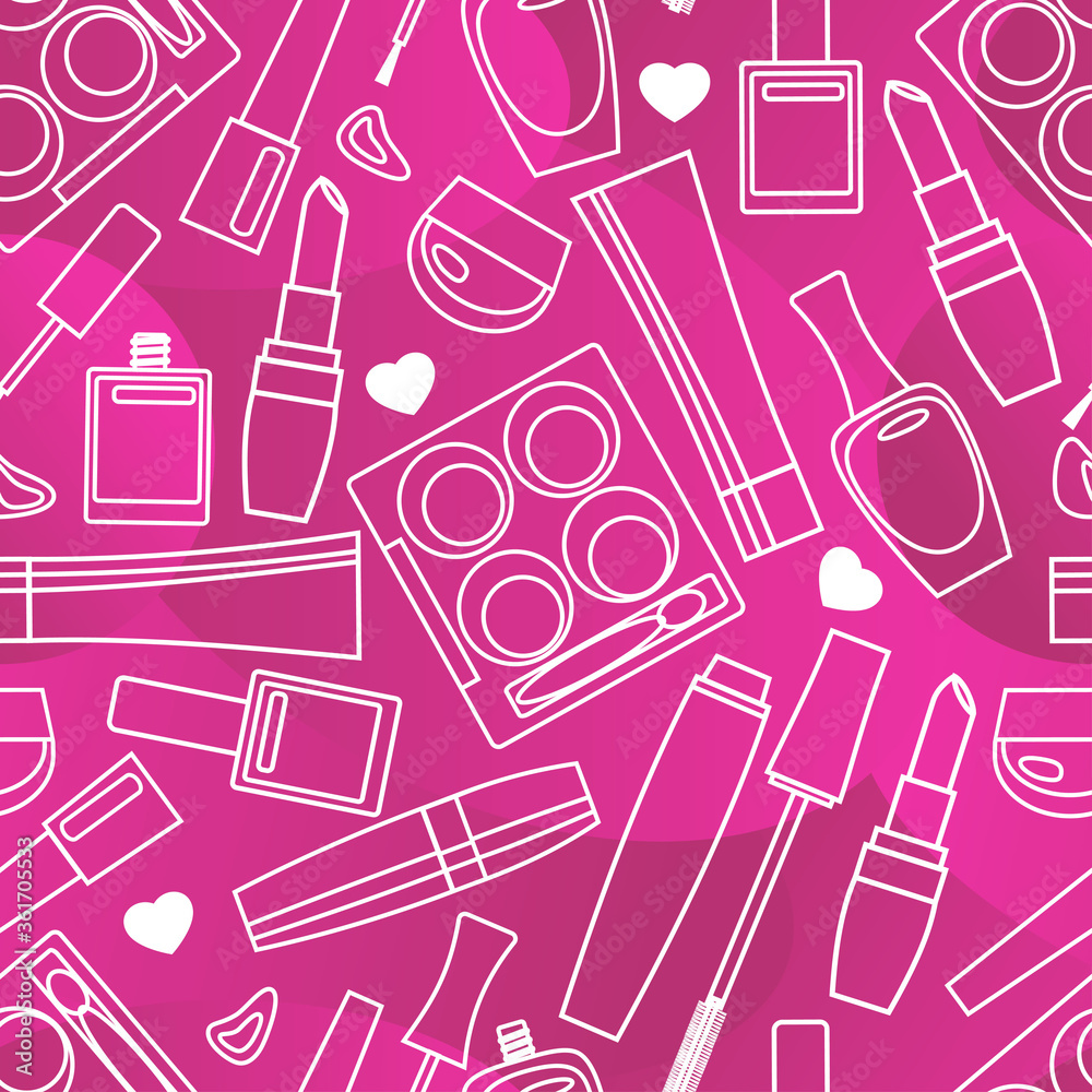 decorative cosmetics on an abstract background