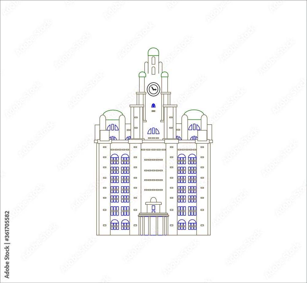 St georges hall liverpool illustration for web and mobile design.