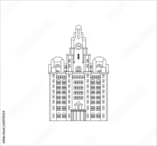St georges hall liverpool illustration for web and mobile design.