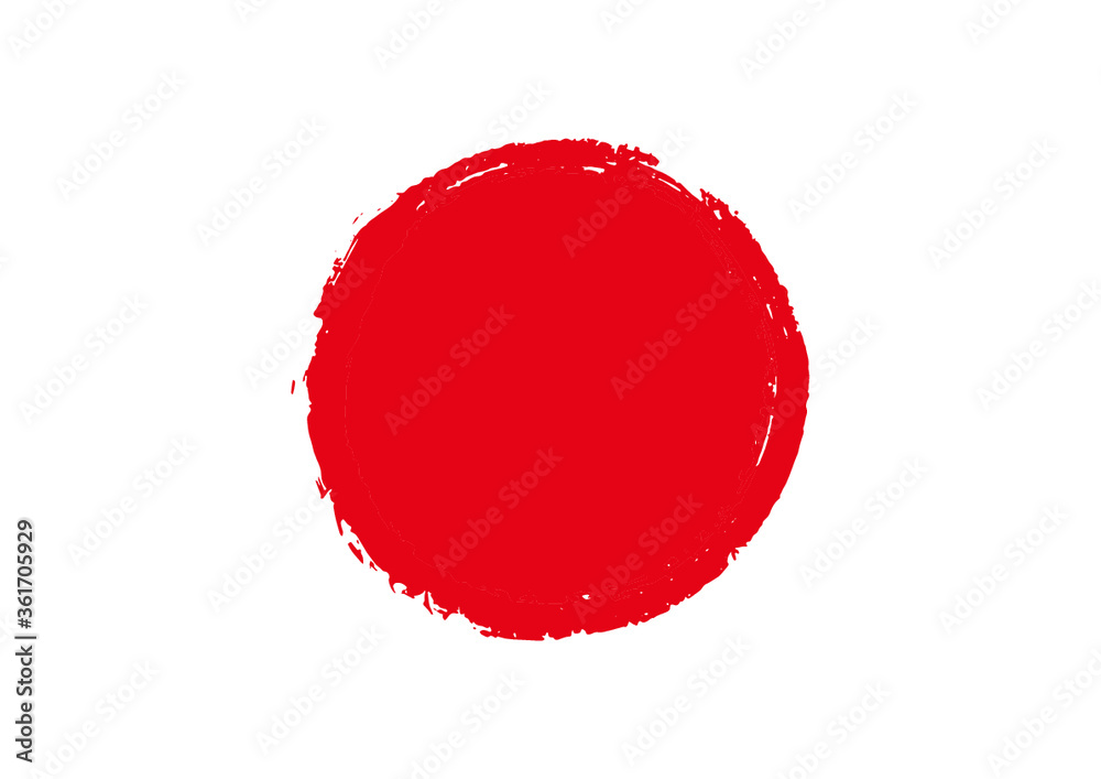 手描きの赤い丸 背景白地あり Stock Vector Adobe Stock