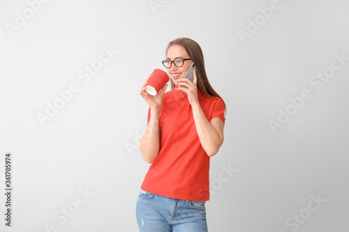 Beautiful young woman in st...